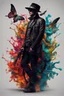 Placeholder: Dynamic ink art by alberto seveso of a full male body ,hat, handsome, wide shot, cyberpunk guns and knives, neon, vines, flying insect, front view, dripping colorful paint, tribalism, gothic, shamanism, cosmic fractals, dystopian, dendritic, artstation: award-winning: professional portrait: atmospheric: commanding: fantastical: clarity: 64k: ultra quality: striking: brilliance: stunning colors: amazing depth, cute colorful lighting (high definition)++, photography, cinematic, detailed character