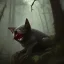 Placeholder: franz frazetta style, vampire bat lurking in the forest clearing, night