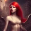 Placeholder: fantasy setting, woman, red hair and white wavy hair