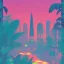 Placeholder: tropical city, latino, plants, streets, risograph poster, flat design, 2 colors