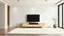 Placeholder: Tv cabinet in modern empty room Japanese - zen style,minimal designs. 3D rendering