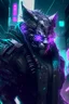 Placeholder: Rengar from league of legends in cyberpunk style