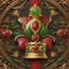 Placeholder: a gold ring with red and green stones, concept art, by Adam Marczyński, online casino logo, crown of snakes, icon, egyptian