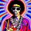 Placeholder: a realistic picture of Jimi Hendrix at a turntable with headphones on being a DJ, vivid color, with sunglasses, psychedelic trippy art