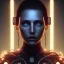 Placeholder: singer Danish MØ face, lumen lighting, led lights, <hanging wires> many wires connected to the head<perfect pupil> <cyborg> <garage> <sci-fi futuristic>