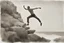 Placeholder: man jumping from the cliff by phil hale