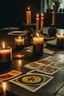 Placeholder: Tarot card candles on the table