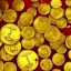 Placeholder: massive number of gold coins blood splatter