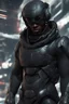 Placeholder: futuristic black man character, ultra hd et realistic art cyberpunk