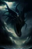 Placeholder: leviathan demon huge long abyssal dark seprent monster beast sky