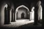 Placeholder: generate an image dark room in Omani old castle like a draw minimal style black and white pencil style.