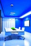 Placeholder: Meeting room with blue walls and white floor