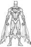 Placeholder: outline art An evolved Superman.Batman cinematic lighting, high resolution 3D render art coloring pages with witch, white background, Sketch style, full body, use outline, Mandala style, clean line art, white background, no shadows and clear and well