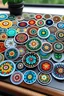 Placeholder: gemstones mandalas as circle stickers from up