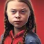 Placeholder: portrait of Greta Thunberg armed