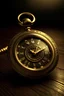 Placeholder: "Generate a high-resolution image of a vintage pocket watch with intricate gold detailing, placed on a rich mahogany background."