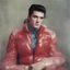 Placeholder: Elvis presley, red, autochrome, plastic puffy jacket