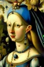 Placeholder: Johfar Bosschart style, beautiful young female in royal dress closeup portrait painted by Hieronymus Bosch