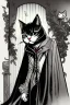 Placeholder: Vampire cat with cape. Graphic novel. Isabel Kreitz