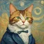 Placeholder: Portrait of a cat by Van Gogh