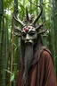 Placeholder: Bamboo forest spirit, faceless, nature druid, no face, mask, Asian influence, spirit, mask, faceless