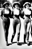 Placeholder: Four ziegfeld Girls on jeans walking front