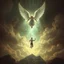 Placeholder: fool body, Lost heaven with a falling angel, cinematic BG, enchant color, speed lines, 8k, dramatic scene,