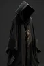 Placeholder: Black Moroccan caftan with hood 4k high qualité