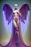 Placeholder: gorgeous female humanoid angelic alien full body model, standing in a beckoning pose, long flowing tentacles for hair, orichalcum jewelry and piercings. exquisite beautiful face, lips parted slightly, demonic powerful wings, devils tail and horns, golden eyes made of light