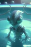 Placeholder: Alien in a swimming pool , HD, octane render, 8k resolution