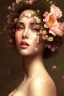 Placeholder: painting of flowers and beautiful girl portrait, scaffolding, decay, textured, anatomically correct, beautiful perfect face, sharp focus, highly detailed