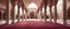 Placeholder: Hyper Realistic Inside View of brown wall mosque with some empty area on side with maroon carpet & White pillars