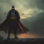 Placeholder: fat batman, dramatic light, lake background, sunset, dystopian setting, high contrast, sharp, neuromance, painted by greg rutkowski, cinematic