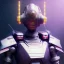 Placeholder: A portrait of a crystalised robot samurai with yakuza tatu, atmospheric, realistic, unreal engine cosmic galactic, cinematic lighting, octane render, random colors, transparent, cosmic ambiance, masterpiece, art by Yoji Shinkawa, composing fit inside