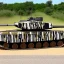 Placeholder: Zebra striped Camouflage battle tank