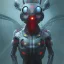 Placeholder: large red eyes with cyborg implant slime, spider