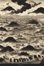 Placeholder: Design an image capturing the spread of the Black Death across asia, with ominous clouds symbolizing the plague's swift dissemination from Sicily to other regions.