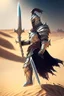 Placeholder: royal knight holding a greatsword roaming a desert