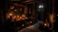 Placeholder: Mediaeval hovel, night, oil lamps, candles, award-winning colour photograph