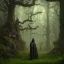 Placeholder: the Grim Reaper wearing black robe and hood, standing in a beautiful forest, deer, trees, flowers, 8k resolution, high-quality, fine-detail, iridescent, intricate, digital art, detailed matte, volumetric lighting, beautiful, illustration, 3D octane render, margaret weiss, brian froud, howard lyon, selina french, anna dittmann, annie stokes, lisa parker, greg rutowski,