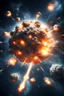 Placeholder: expanding nuclear bomb in space, stars, ships fleeing