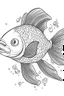 Placeholder: outline art for Fish coloring pages with sitch, white background, Sketch style, full body, only use outline, dementia patients style, clean line art, white background, no shadows and clear and well outlined.