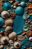 Placeholder: add in this image colours that mimic the appearance of the shell or other natural elements, such as the colors of sand and sea, decorative elements, such as small shells or beads