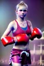 Placeholder: Chloe grace, athlete, boxing in coloful space