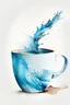 Placeholder: a coffee cup with white and Bluewater color background