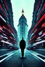 Placeholder: City,one-man on street,dark