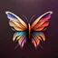 Placeholder: symetry!!, butterfly!!, logo, NFT, futuristic, colorful, curves, lines, shadow, simple, sideview