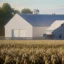 Placeholder: Side Door of a white truck with a logo for a wheat farm that features a tractor and wheat with text: "Pozniak Farms"