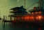 Placeholder: fishing dock, New orleans , night time , unity, scriptable render pipeline , red tone, volumetric lighting.