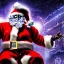 Placeholder: merry christmas, Transformers, Megatron dressed as Santa with Rudolph, cyberpunk, landscape, transformers, hi-tech robots, cinematic, highly detailed, close up, 4k, deep colors, gold, fire, red, purple, dark, ethereal, utopia, apocalypse,